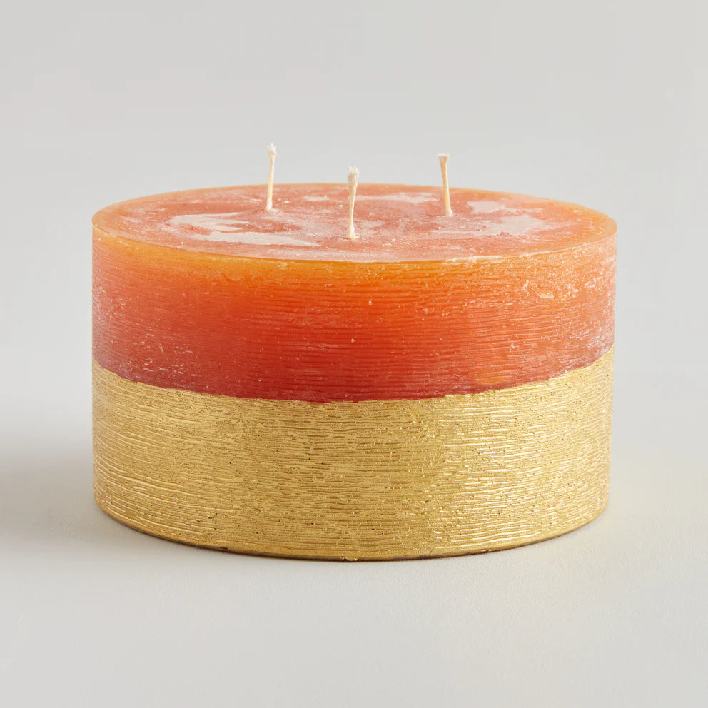 St. Eval Gold Half Dipped Multi Wick Candle Orange & Cinnamon