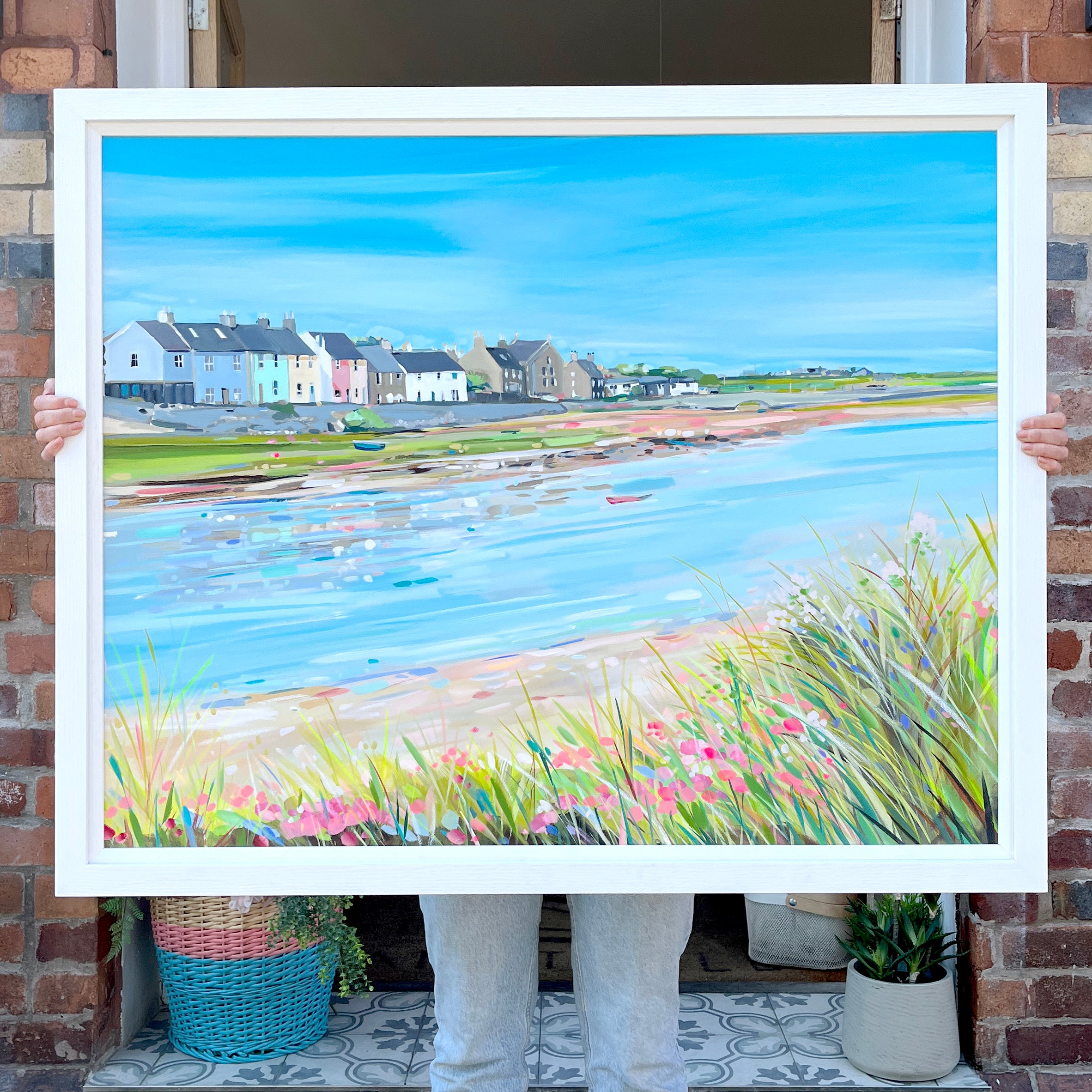 Aberffraw Houses Original Acrylic by Bell Bell Gallery
