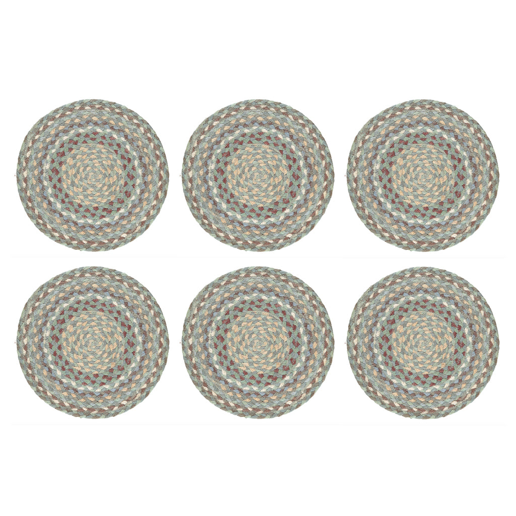 The Braided Rug Company Placemats in a Basket Sea Spray Bell